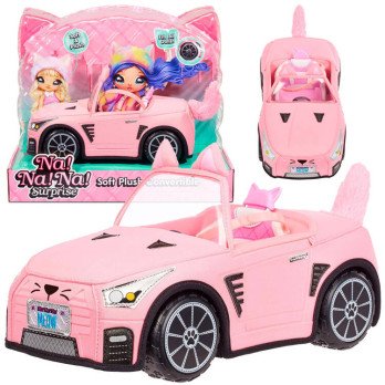 Na! Na! Na! Siurprizas Pliušinis rožinis automobilis-kabrioletas rožinis kačiukas ZA4921